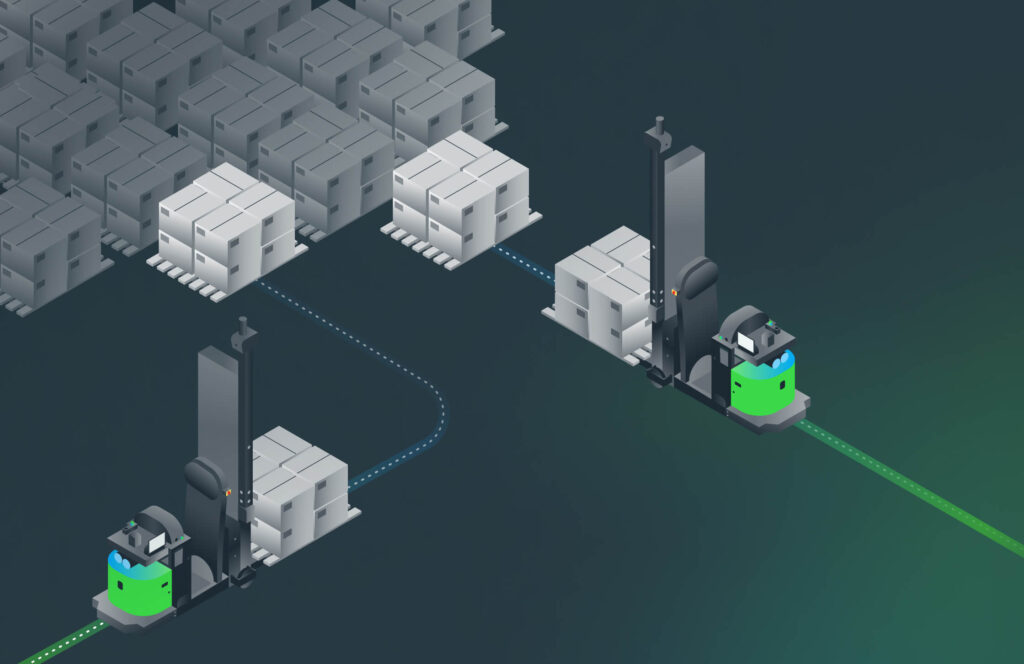 pallet robots in industrial setting